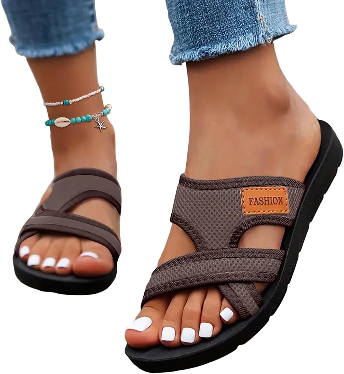 Sabine Mules Femme Confort – Mules d'Été à Semelle Ergonomique et Coupe Large