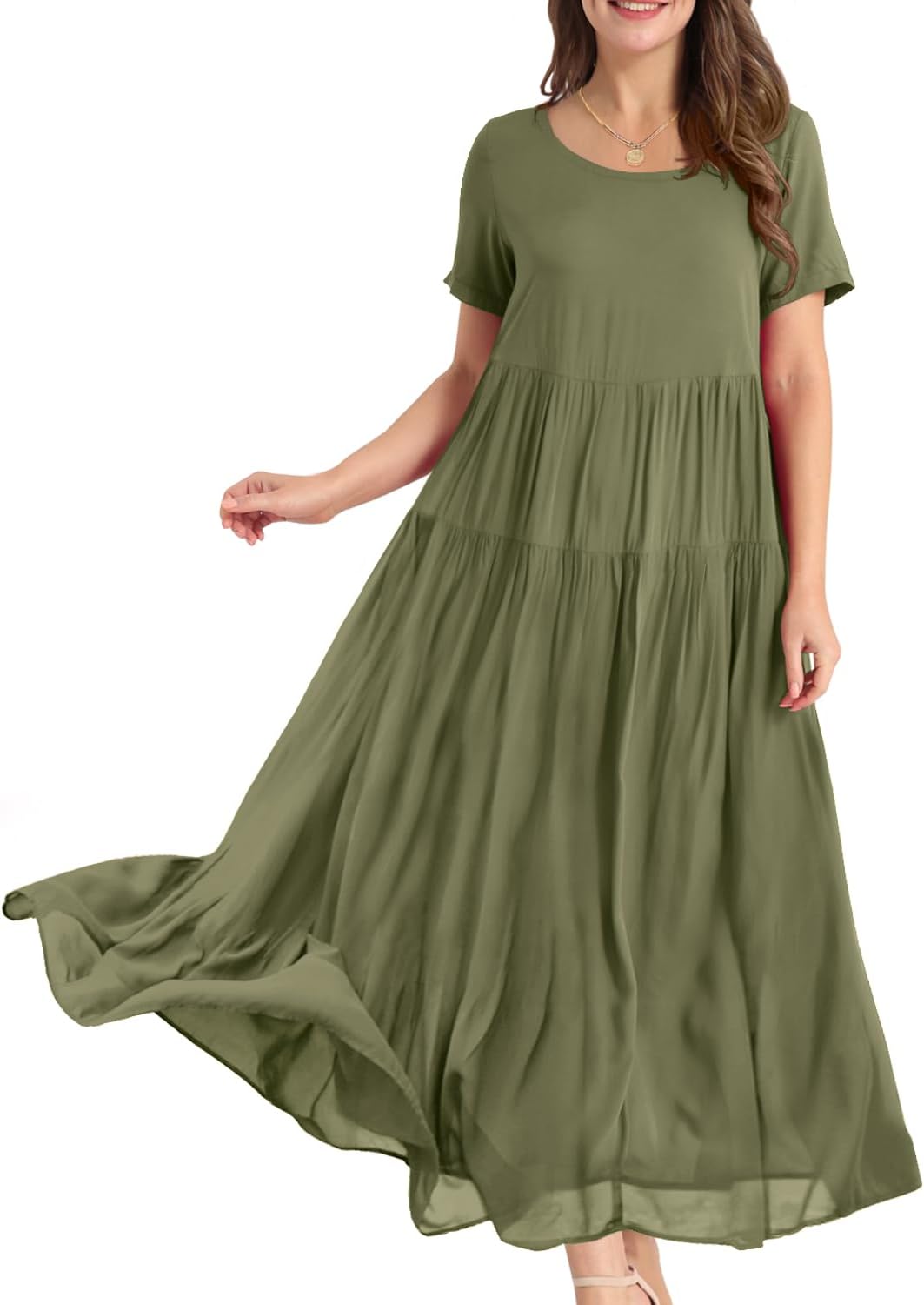 Camille Robe Longue Bohème Femme – Robe Maxi Fleurie Ample avec Poches