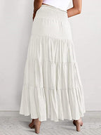 Éléna Jupe Maxi – Jupe Longue Bohème Convertible 2-en-1 Taille Smockée