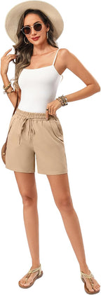 Short Lison para mujer – Short ligero con cintura elástica, cordón y bolsillos