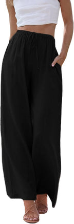 Andrea Pantalon Palazzo en Lin – Pantalon Léger à Jambes Larges avec Poches