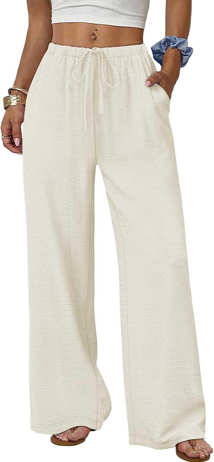 Charlene Pantalon Palazzo Fluide – Pantalon Léger à Jambes Larges pour un Confort Quotidien