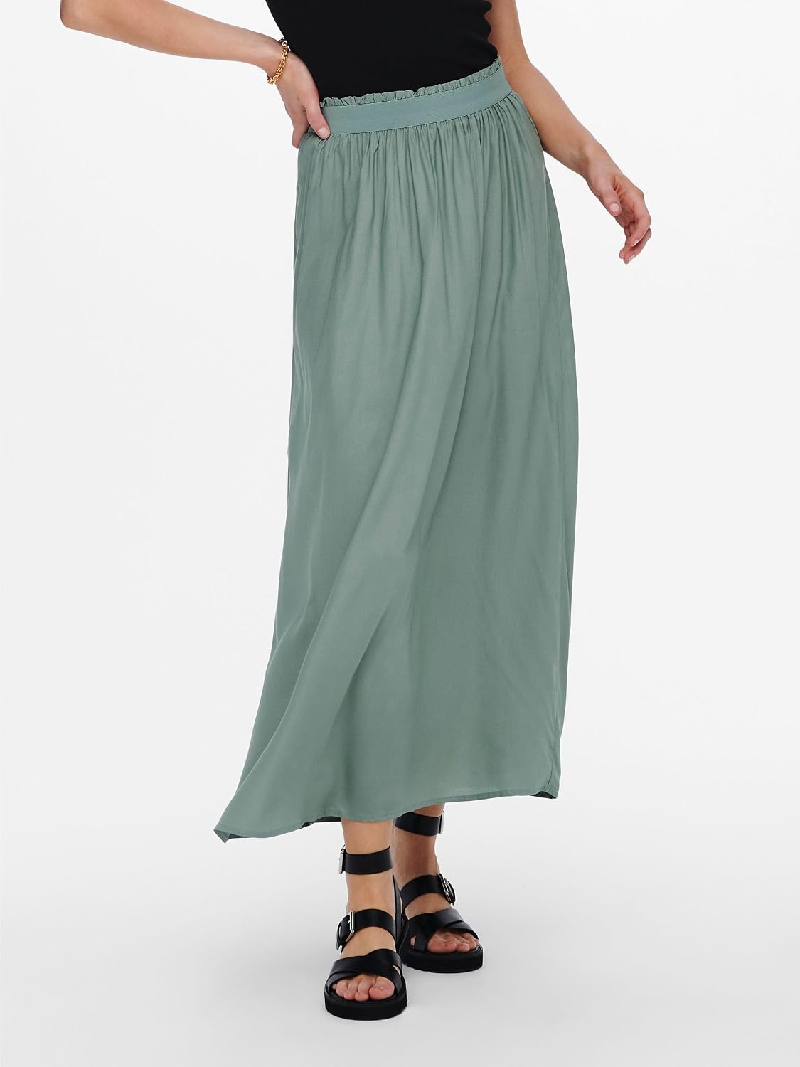 Clarisse Jupe Longue Plissée – Jupe Fluide Élégante en Viscose Douce