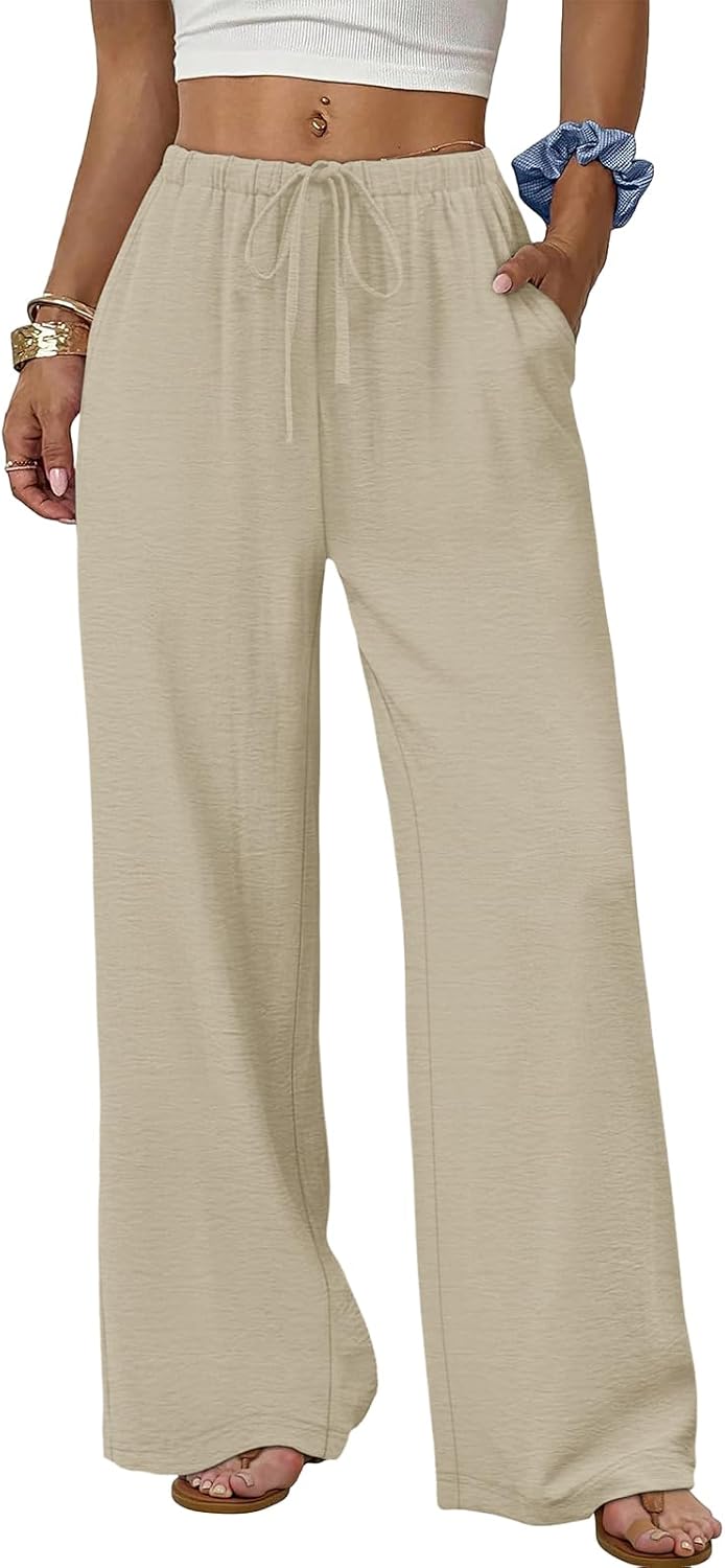 Charlene Pantalon Palazzo Fluide – Pantalon Léger à Jambes Larges pour un Confort Quotidien