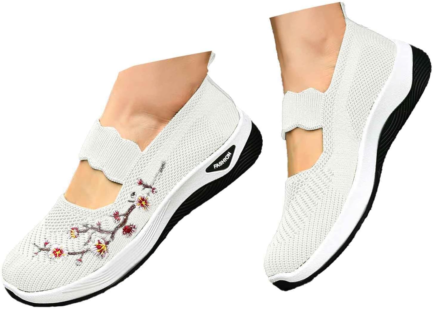 Cyrielle Zapatos Mujer Transpirables – Zapatillas Ligeras para Poner con Soporte de Arco
