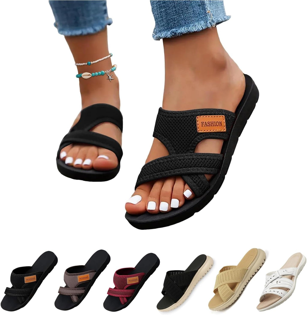 Sabine Mules Femme Confort – Mules d'Été à Semelle Ergonomique et Coupe Large