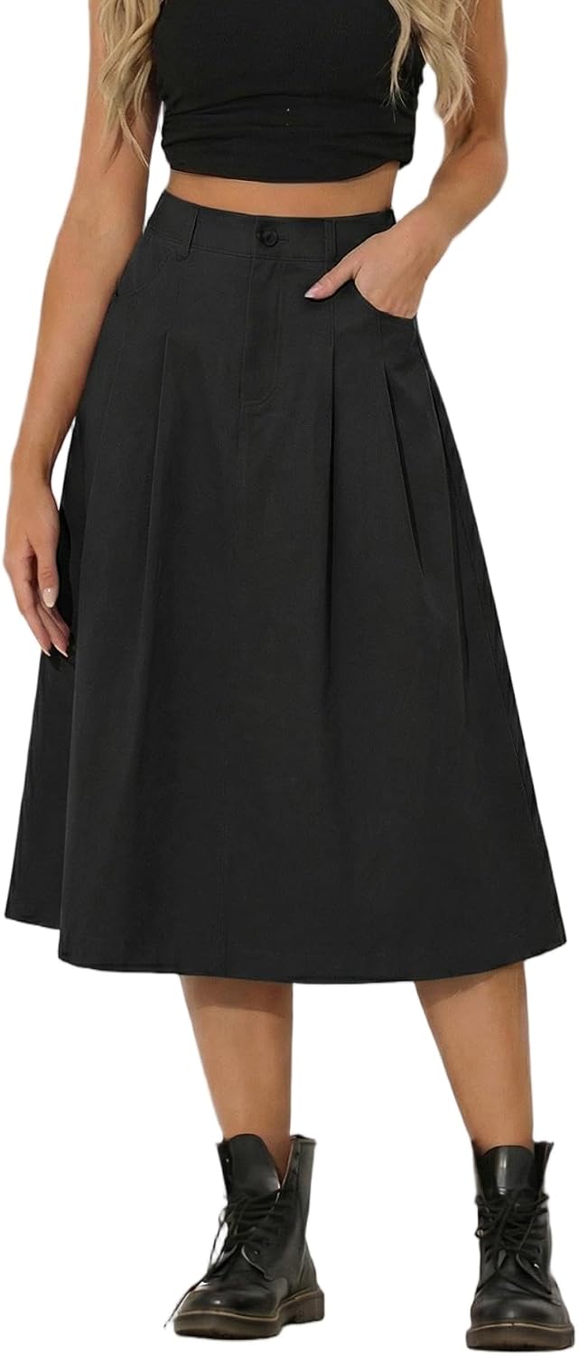 Solène Jupe Maxi – Jupe Utility Élégante Taille Haute avec Poches et Boutons