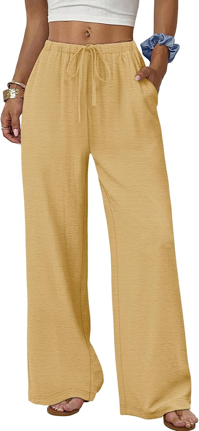 Charlene Pantalon Palazzo Fluide – Pantalon Léger à Jambes Larges pour un Confort Quotidien