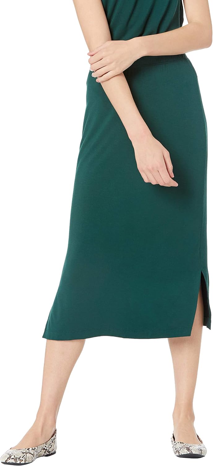 Coralie Jupe Midi – Jupe Pull-On en Jersey Extensible au Tombé Élégant