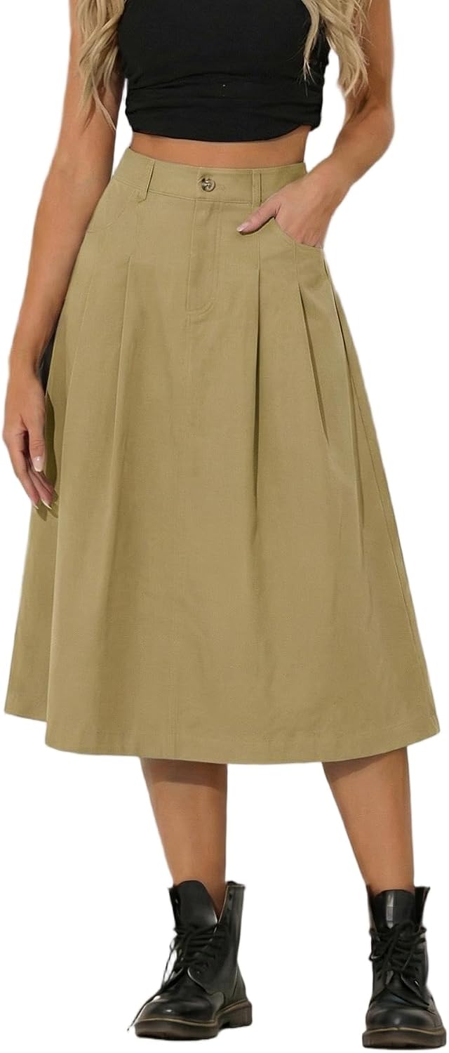 Solène Jupe Maxi – Jupe Utility Élégante Taille Haute avec Poches et Boutons