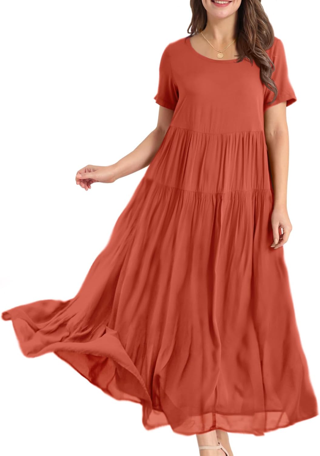 Camille Robe Longue Bohème Femme – Robe Maxi Fleurie Ample avec Poches