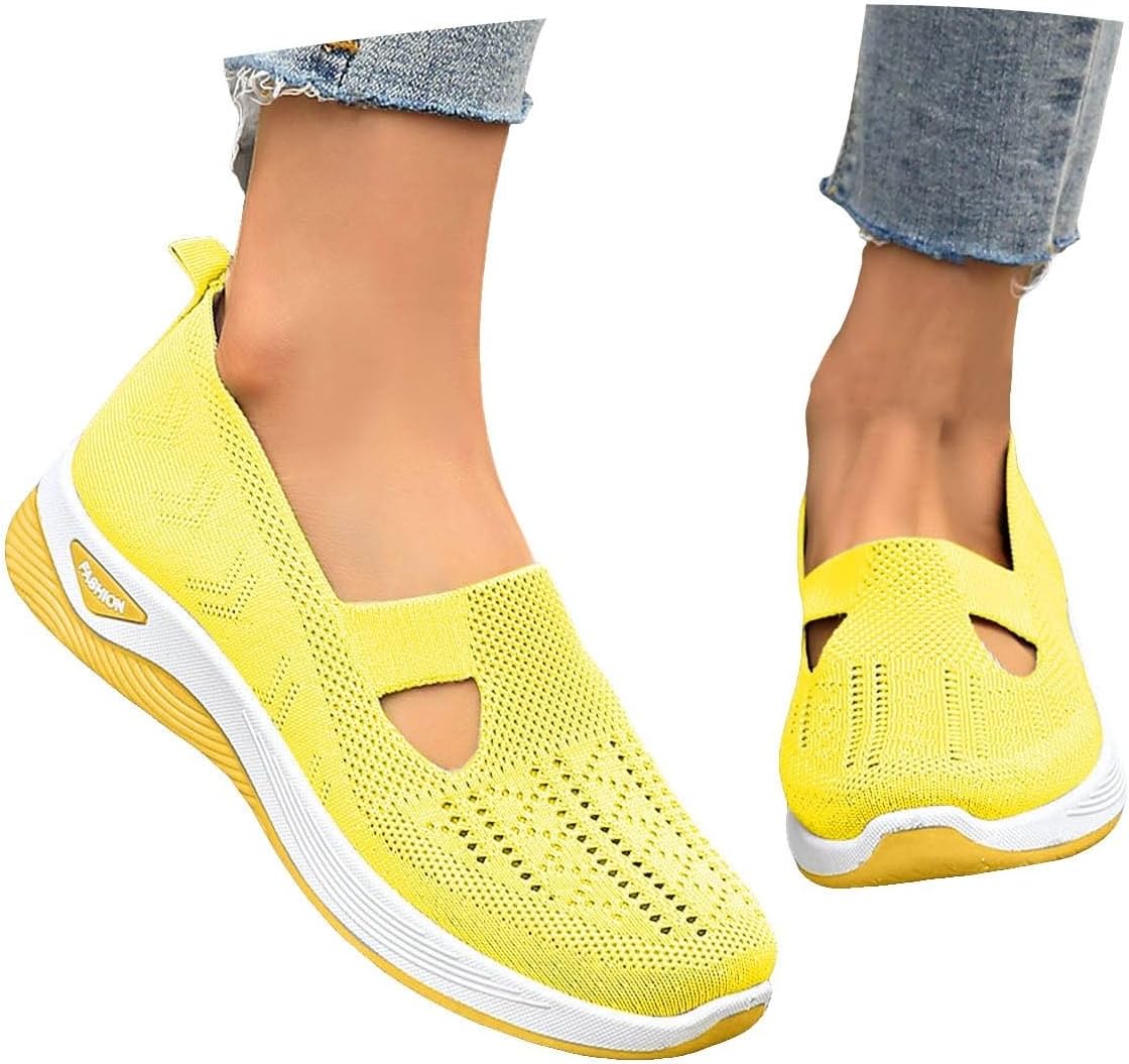 Cyrielle Chaussures Femme Respirantes – Baskets Légères à Enfiler avec Soutien de la Voûte Plantaire