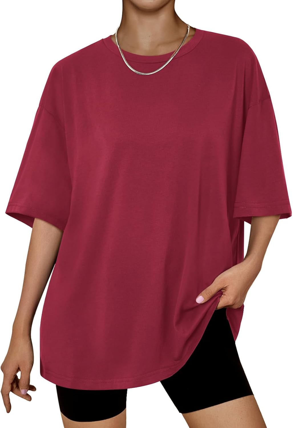 Michelle T-Shirt Oversize Femme – Haut Décontracté à Manches Courtes pour le Quotidien