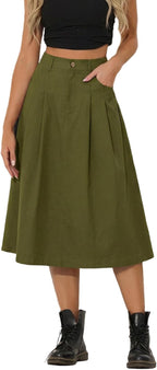 Solène Jupe Maxi – Jupe Utility Élégante Taille Haute avec Poches et Boutons