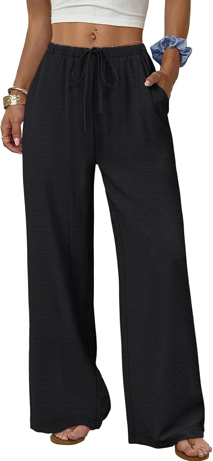 Charlene Pantalon Palazzo Fluide – Pantalon Léger à Jambes Larges pour un Confort Quotidien