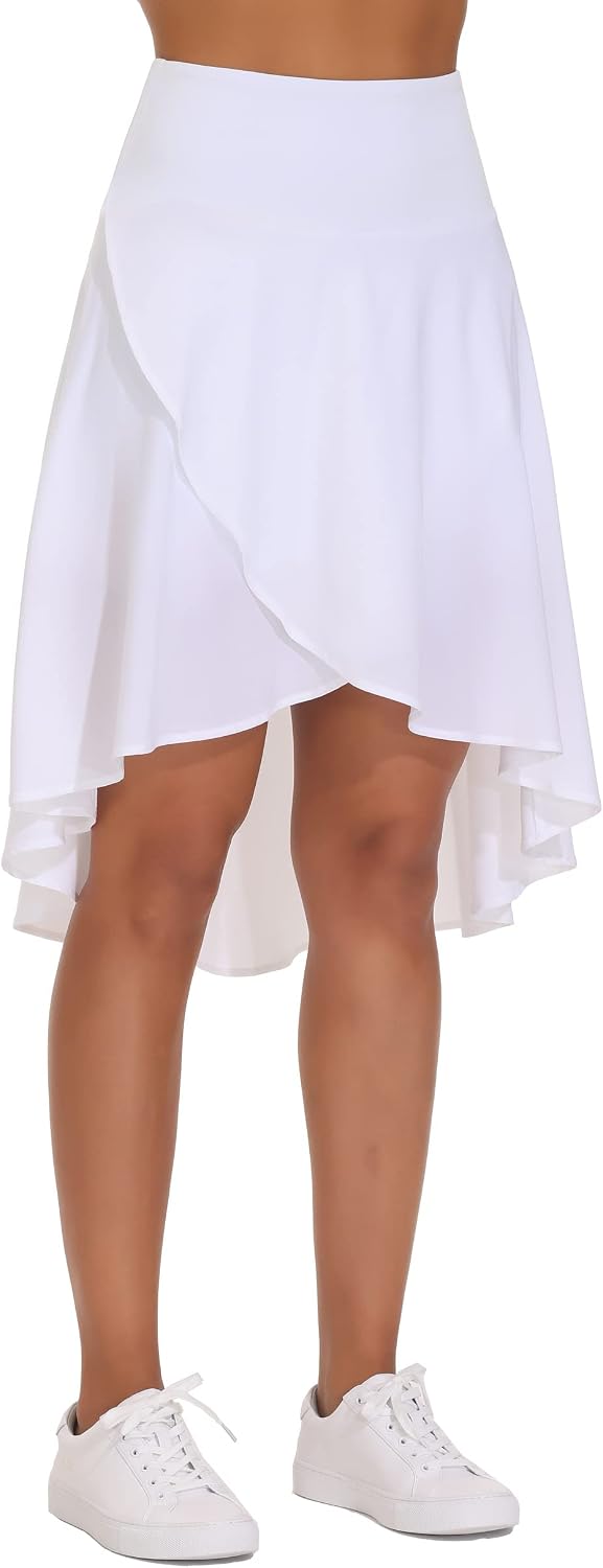 Soléna Jupe-Short – Jupe Asymétrique Taille Haute avec Short Intégré