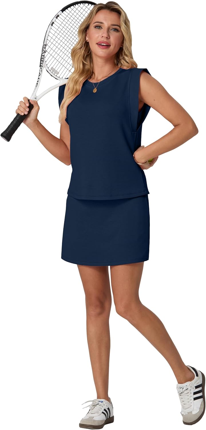 Clémence Ensemble Femme 2 Pièces – Haut à Manches Courtes et Jupe-Short avec Poches