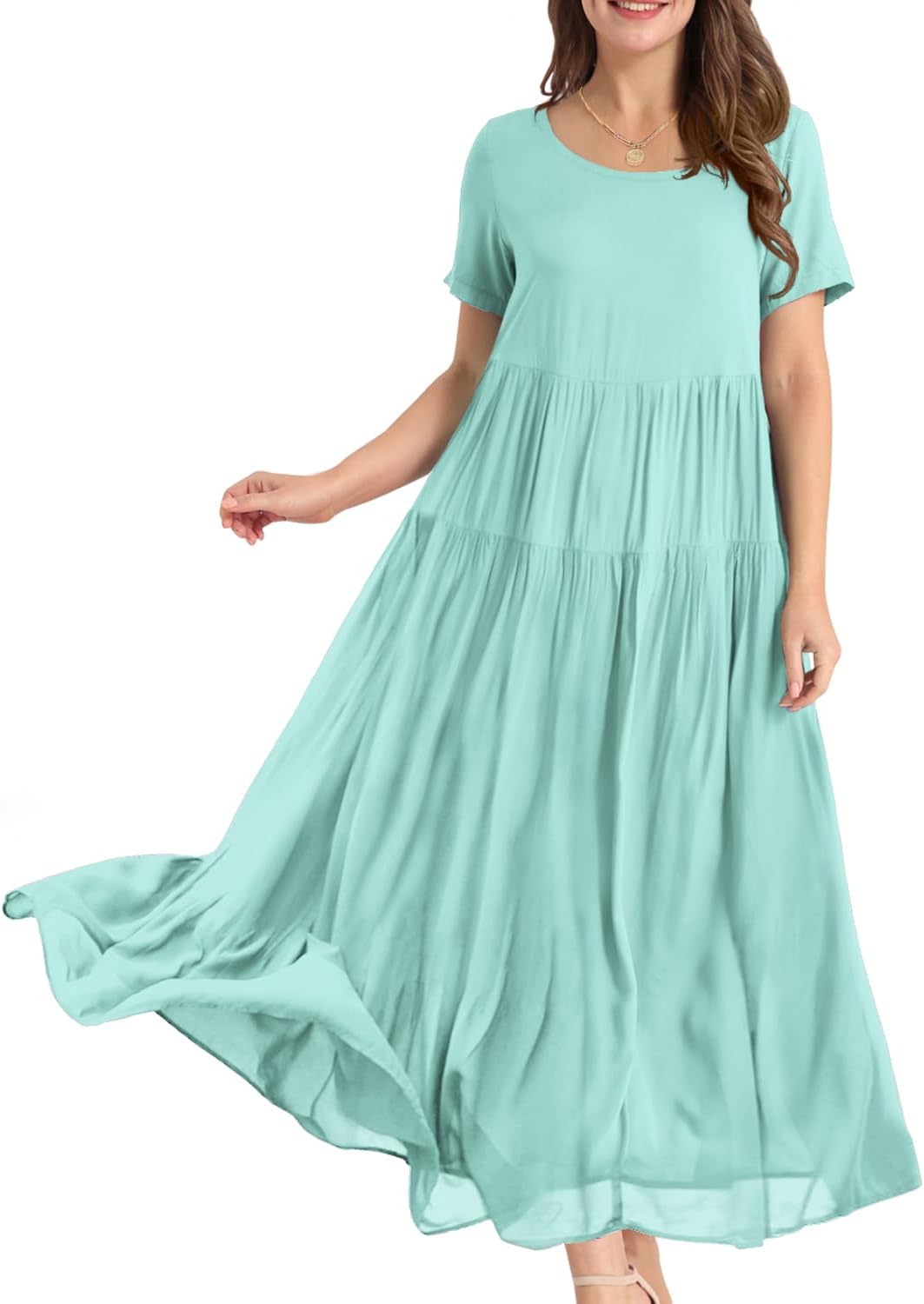 Camille Robe Longue Bohème Femme – Robe Maxi Fleurie Ample avec Poches