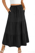 Léocadie Jupe Maxi – Jupe Longue Taille Haute avec Poches et Doublure Intégrée