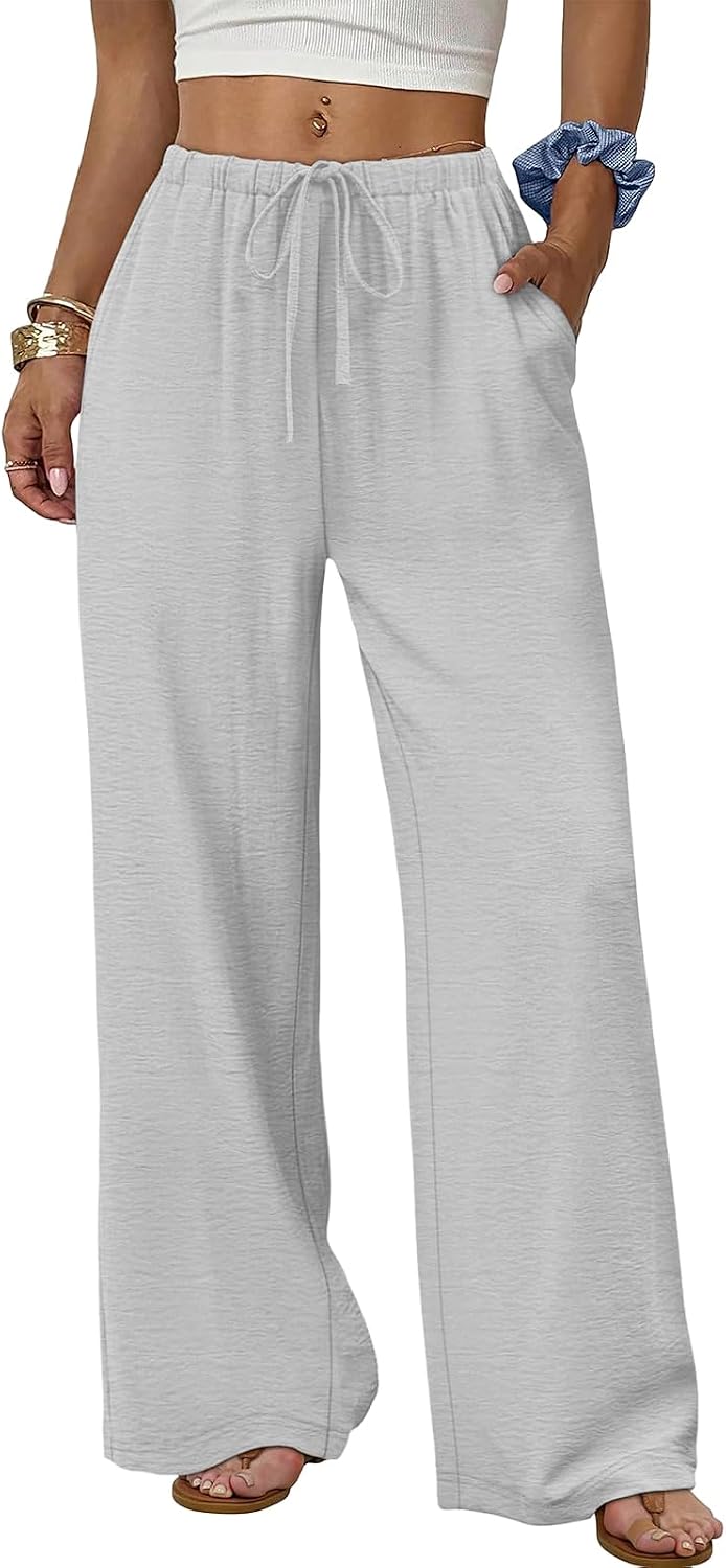 Charlene Pantalon Palazzo Fluide – Pantalon Léger à Jambes Larges pour un Confort Quotidien