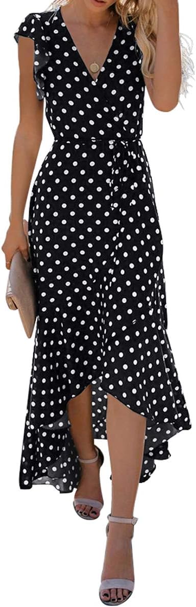 Kristine Robe Maxi Fleurie Femme – Robe Portefeuille Bohème à Col V