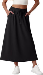 Faustine Jupe Maxi – Jupe Longue Taille Haute avec Poches en Mélange de Modal