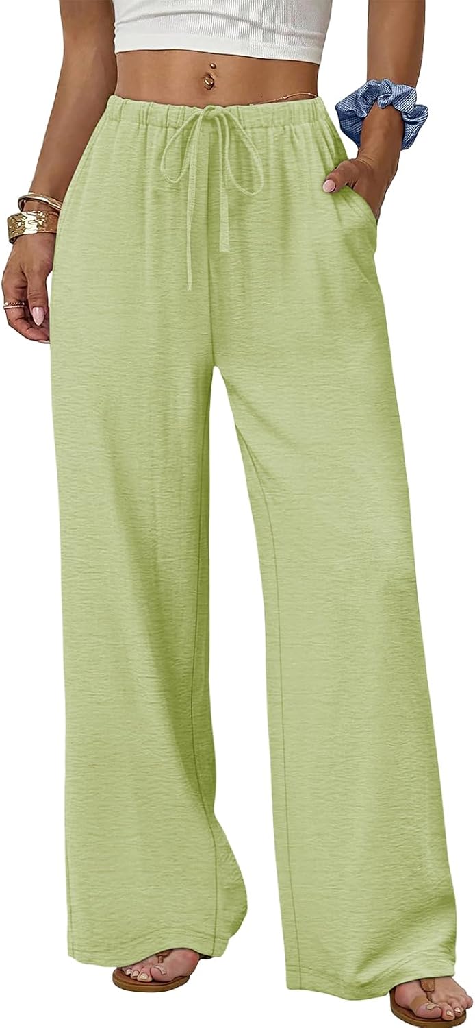 Charlene Pantalon Palazzo Fluide – Pantalon Léger à Jambes Larges pour un Confort Quotidien