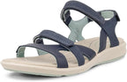 Aveline Sandales Femme Outdoor – Sandales en Cuir à Brides Ajustables et Fermeture Auto-Agrippante
