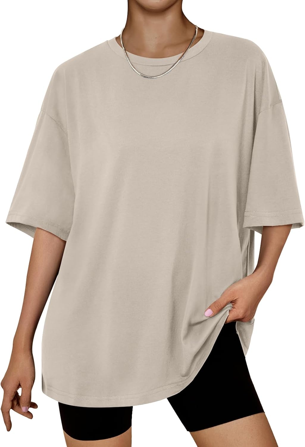 Michelle T-Shirt Oversize Femme – Haut Décontracté à Manches Courtes pour le Quotidien