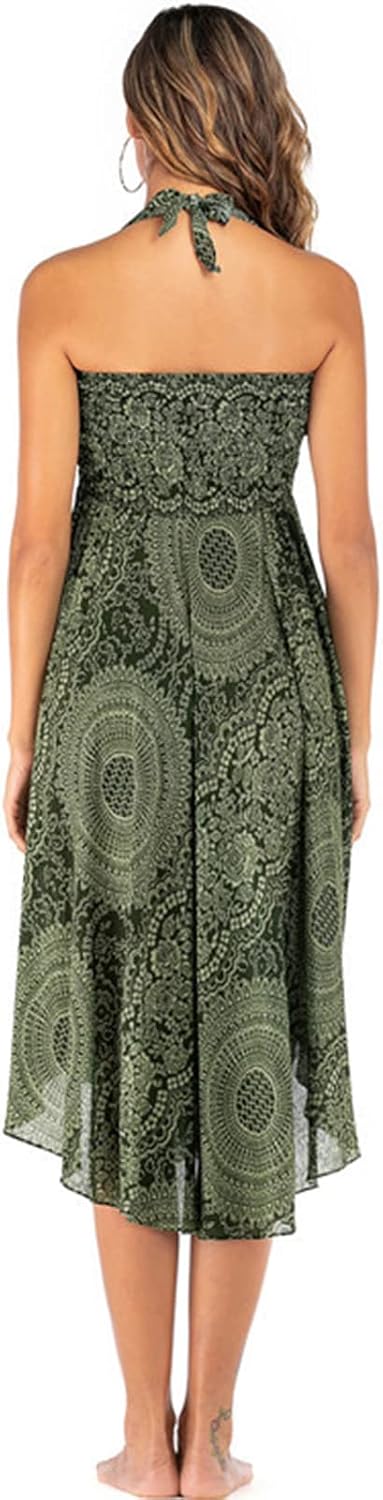 Mireille Jupe Maxi – Jupe Bohème Imprimée Convertible 2-en-1 en Viscose