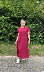 Aurore Robe Longue – Robe Bohème d'Été à Col Rond avec Poches