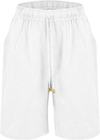 Inès Short Femme – Bermuda Taille Haute à Cordon avec Poches