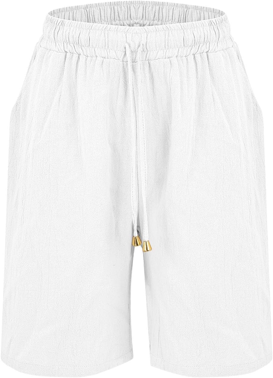 Inès Short Femme – Bermuda Taille Haute à Cordon avec Poches