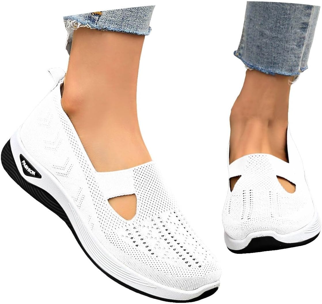 Cyrielle Chaussures Femme Respirantes – Baskets Légères à Enfiler avec Soutien de la Voûte Plantaire