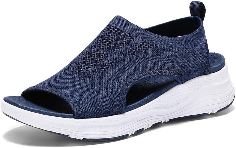 Roxane Sandales Femme en Maille – Sandales Slingback Confort avec Semelle Amortissante