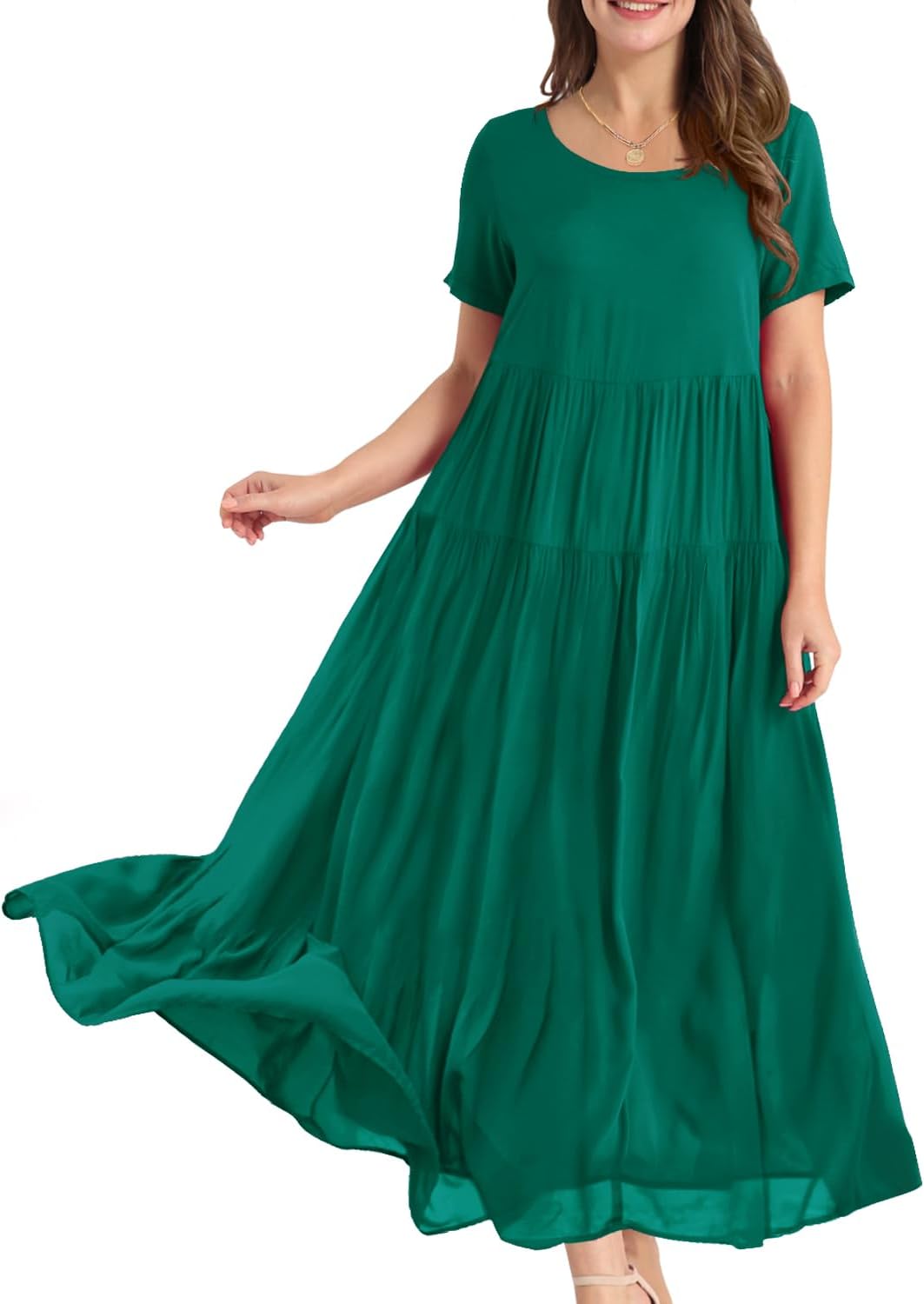 Camille Robe Longue Bohème Femme – Robe Maxi Fleurie Ample avec Poches