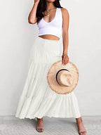 Éléna Jupe Maxi – Jupe Longue Bohème Convertible 2-en-1 Taille Smockée