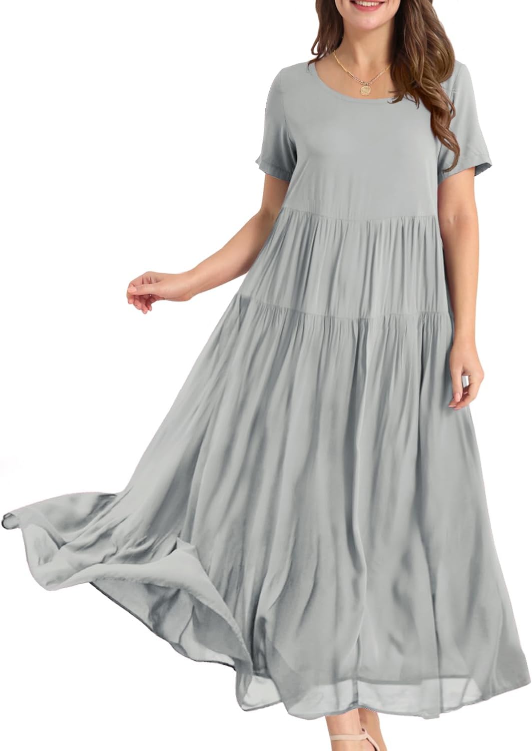 Camille Robe Longue Bohème Femme – Robe Maxi Fleurie Ample avec Poches