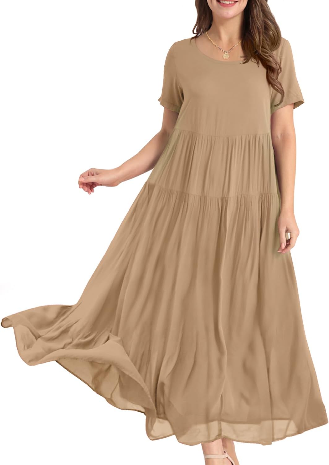 Camille Robe Longue Bohème Femme – Robe Maxi Fleurie Ample avec Poches