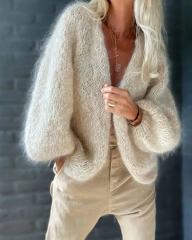 Harper Gilet Femme – Cardigan Maille Douce Oversize avec Coupe Ample et Style Cocooning