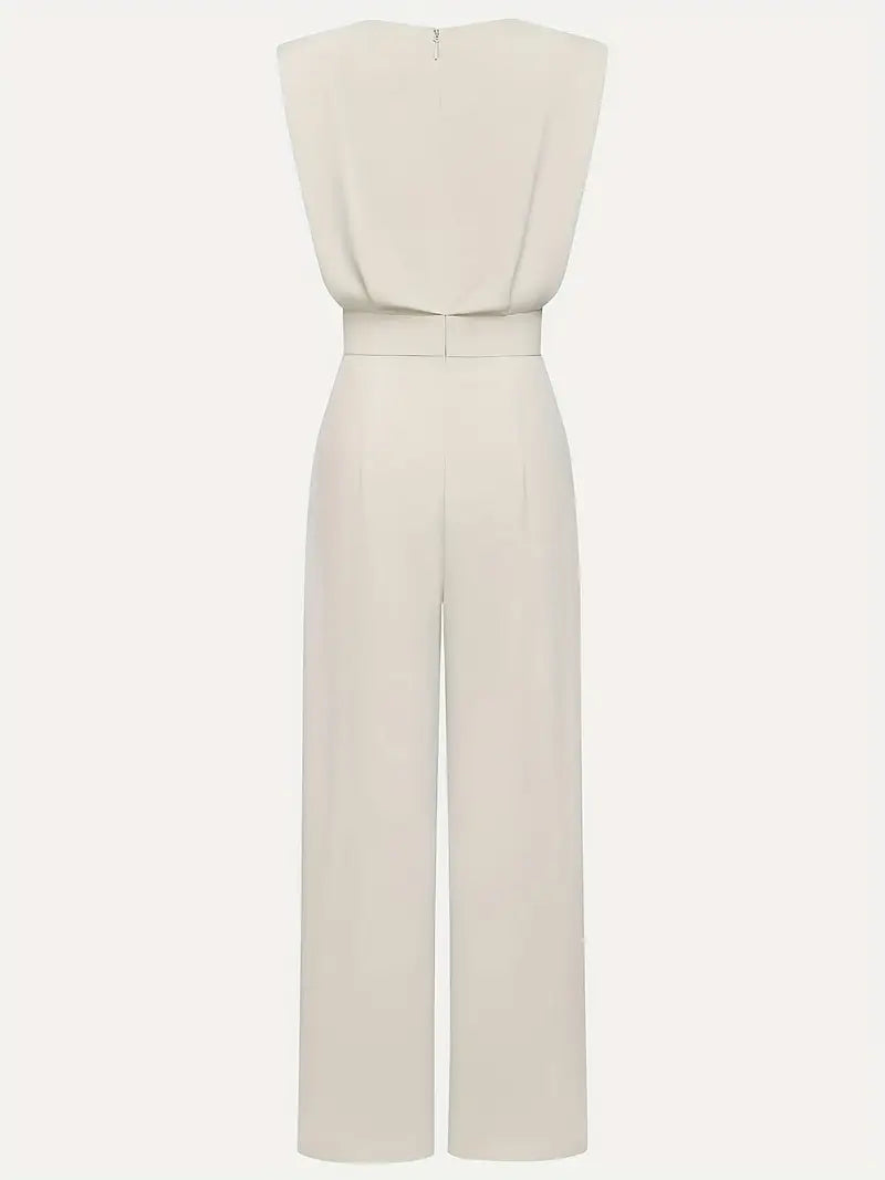 Viviane Combinaison Femme – Taille Haute, Jambes Larges & Détails Drapés Élégants