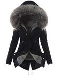 Abigail Manteau Femme – Parka Longue à Capuche avec Finition Imitation Fourrure et Style Hivernal