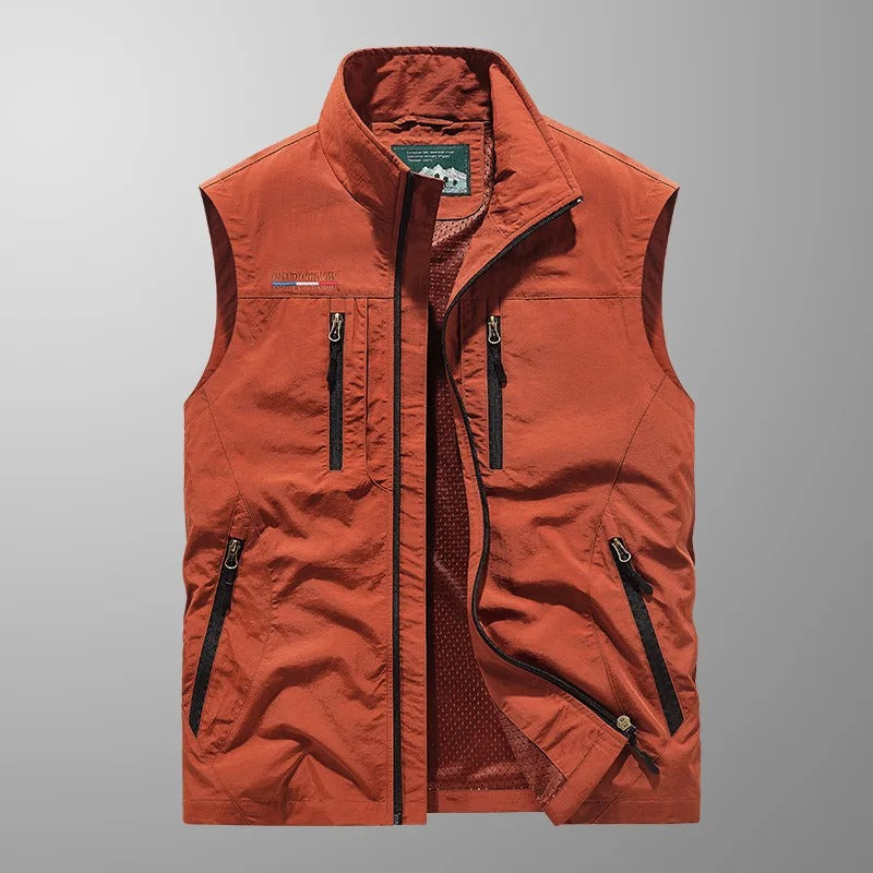 Bastien Men's Bodywarmer – Outdoor Vest with Zipper Closure, Stand-Up Collar, and Functional Pockets  
