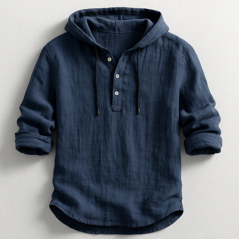 Ryan Chemise Homme – Chemise à Capuche en Coton Léger avec Boutons
