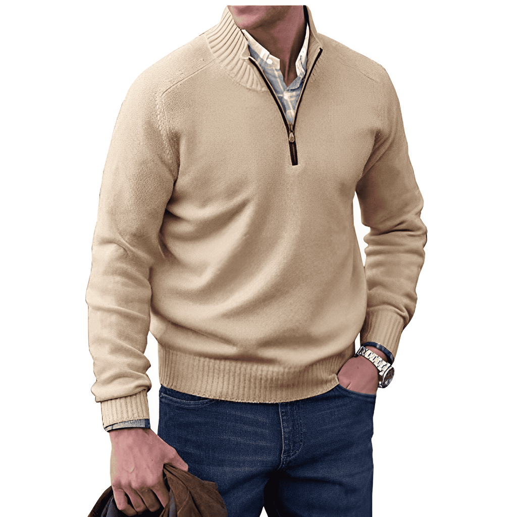 Jason Pull Homme – Pull Demi-Zip à Col Montant avec Maille Douce et Style Intemporel