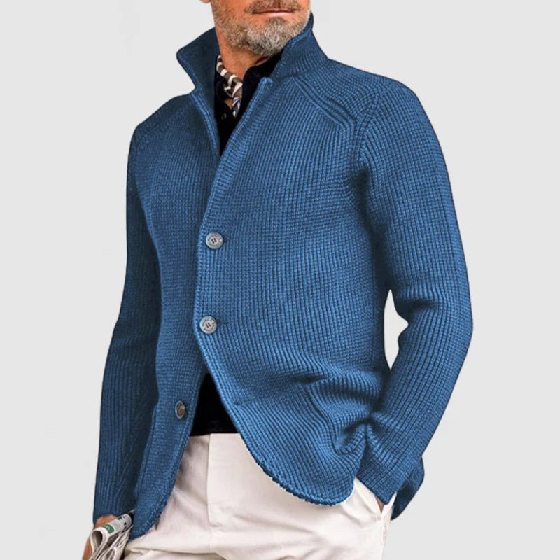 Henrik Veste Homme Élégante – Maille Texturée avec Col Montant et Coupe Moderne