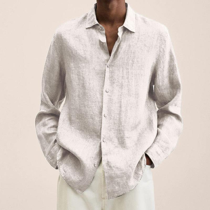 Grayson Chemise Homme – Chemise en Lin Respirant à Manches Longues au Style Intemporel