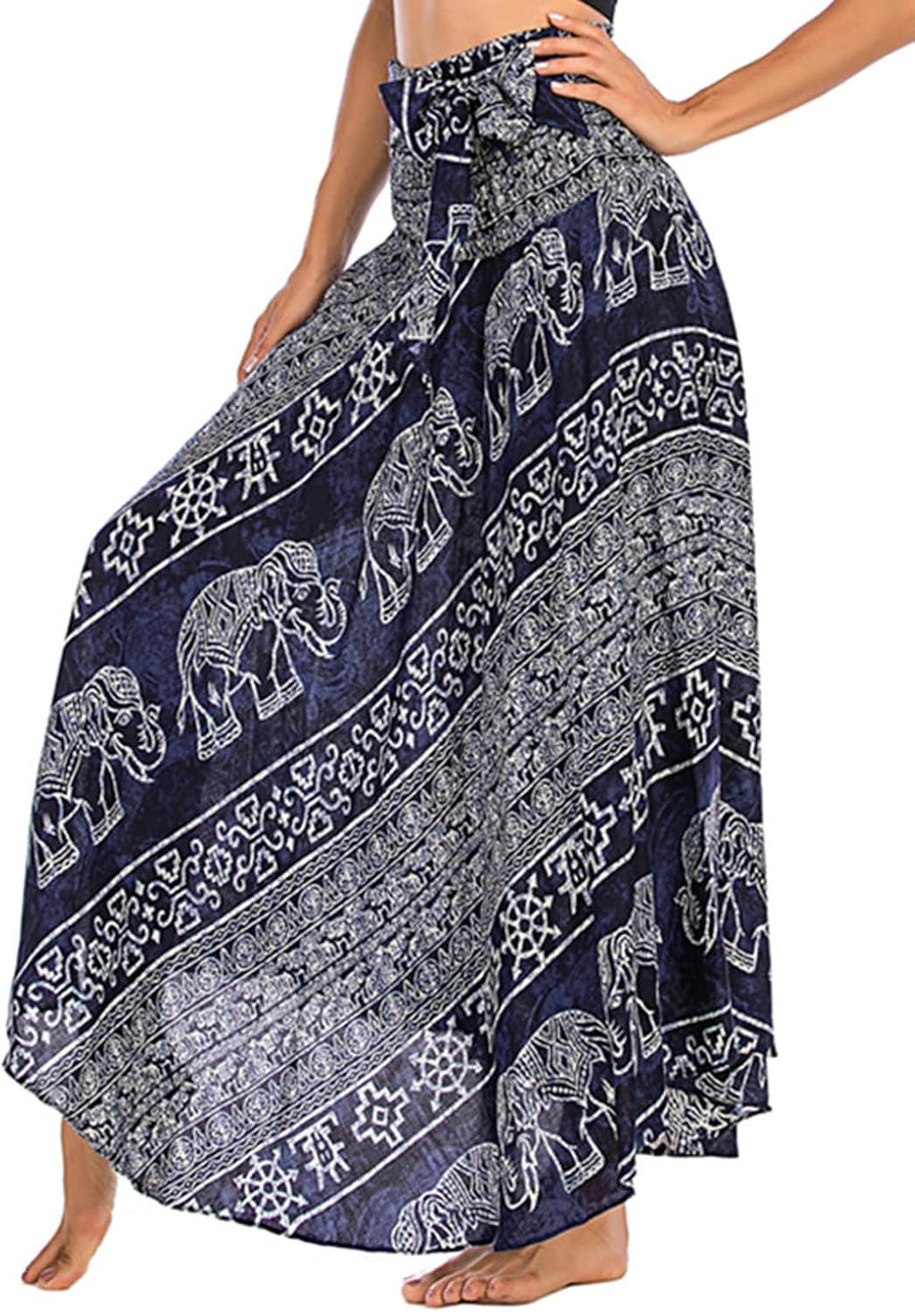 Mireille Jupe Maxi – Jupe Bohème Imprimée Convertible 2-en-1 en Viscose