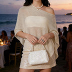 Patricia Poncho Trasparente Donna – Mantella Asimmetrica Leggera per Spiaggia ed Estate