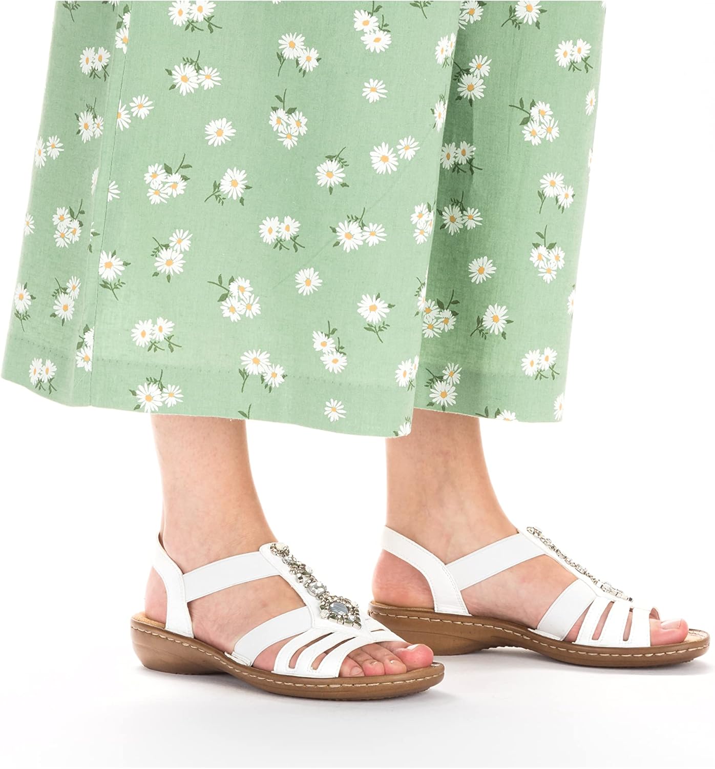 Rosalie Sandales Femme à Brides – Sandales Confort Légères avec Détails Bijoux